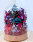 Dôme de fleurs séchées avec cristal