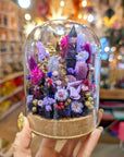 Dôme de fleurs séchées avec cristal