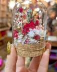 Dôme de fleurs séchées avec cristal