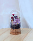 Dôme de fleurs séchées avec cristal