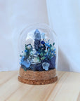 Dôme de fleurs séchées avec cristal