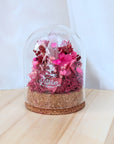 Dôme de fleurs séchées avec cristal