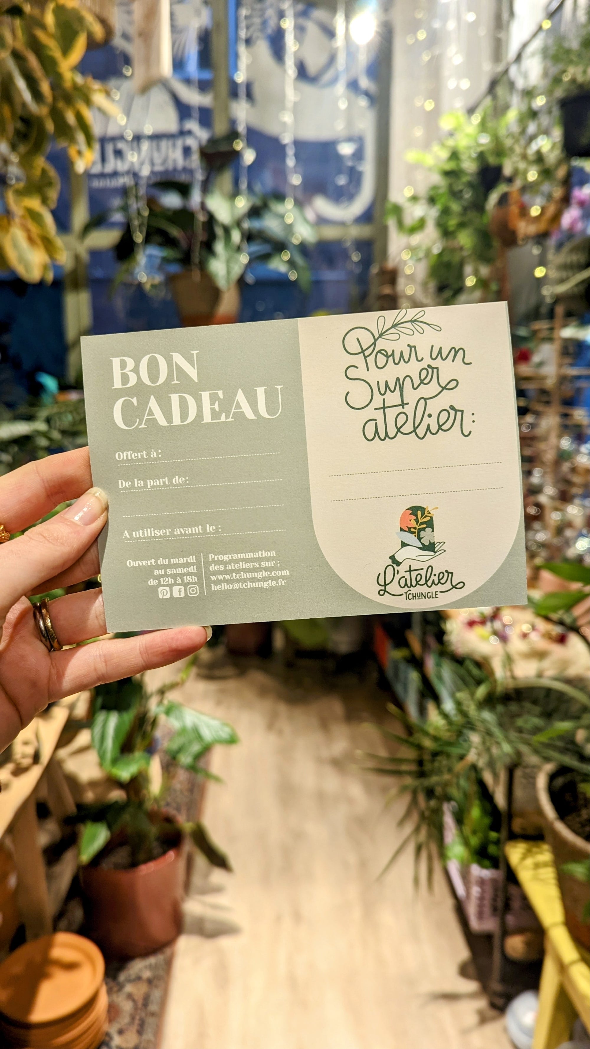 Carte cadeau L'Atelier Tchungle - montant au choix