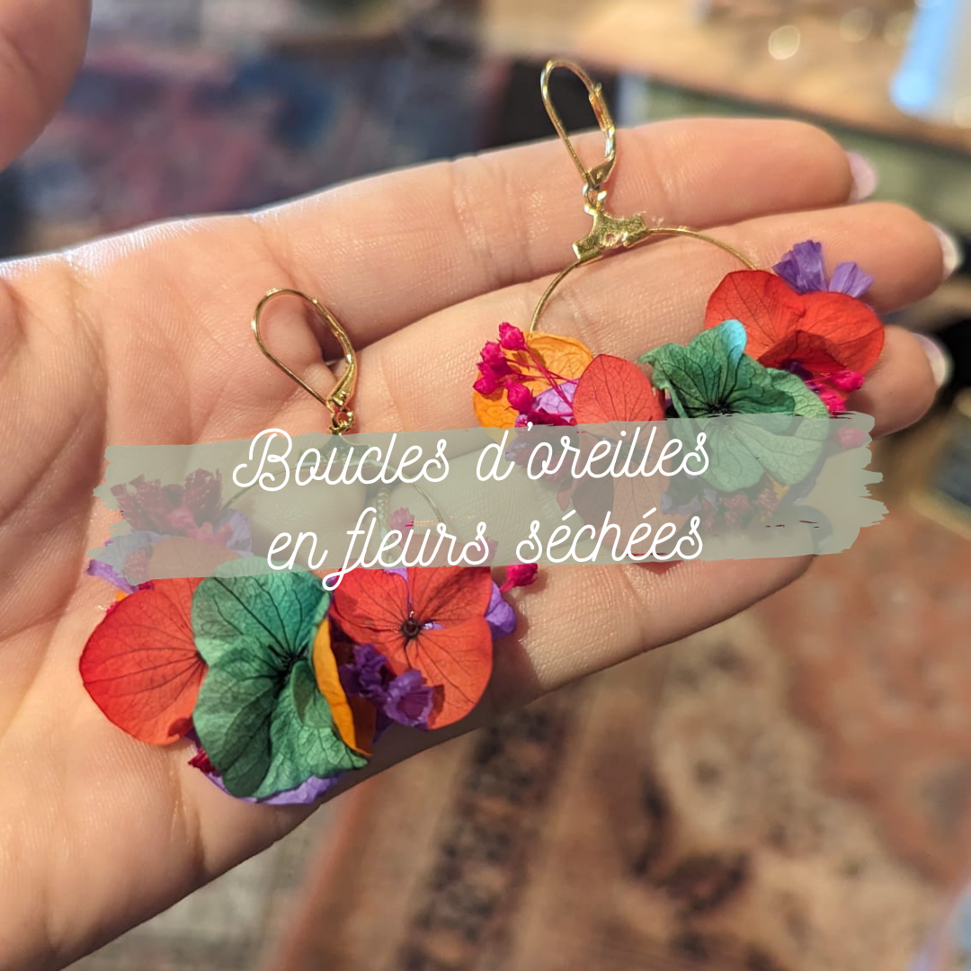 🌼 Atelier Boucles d&#39;oreilles en Fleurs Séchées 🌼