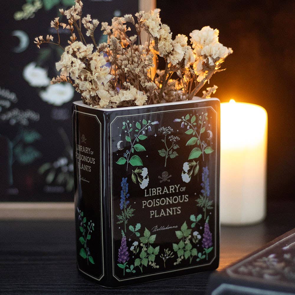 Vase en forme de livre de plantes vénéneuses