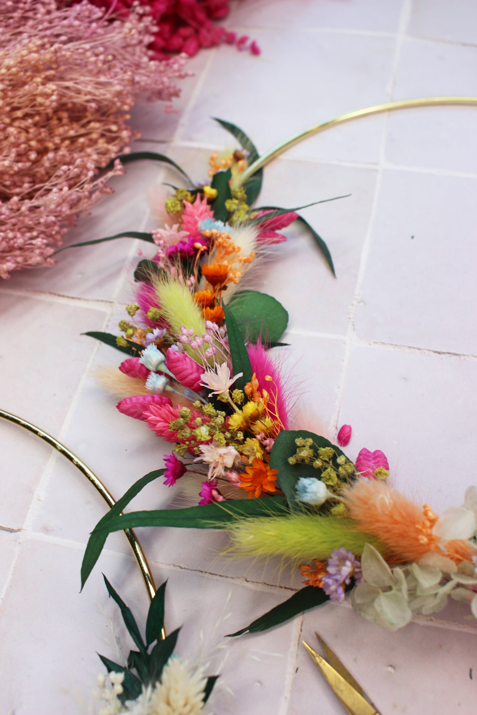 Kit de Couronne de fleurs séchées - Atelier Tchungle