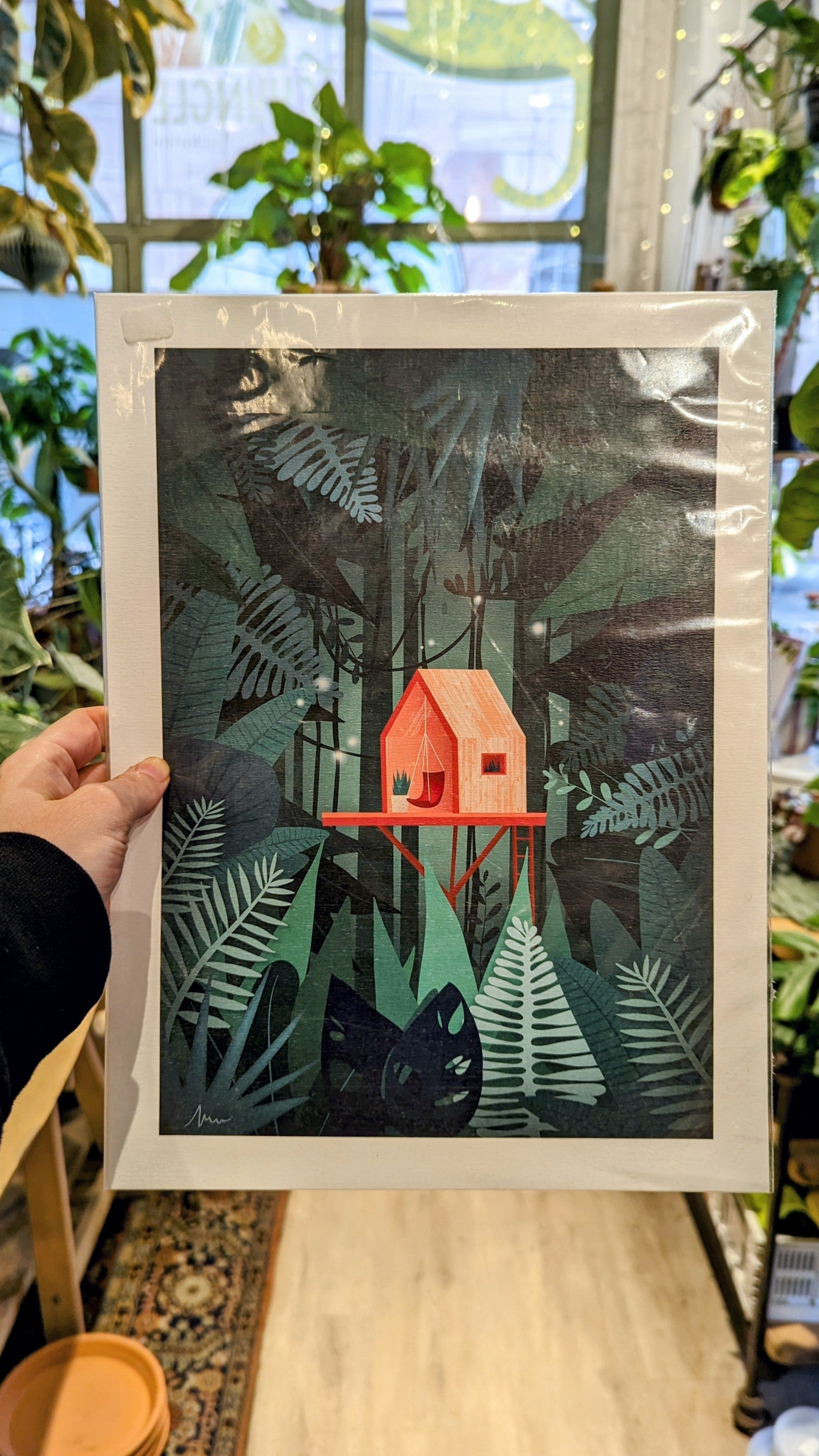 Stimmungsvolles Kissen | Poster „Dschungelschutz“. 