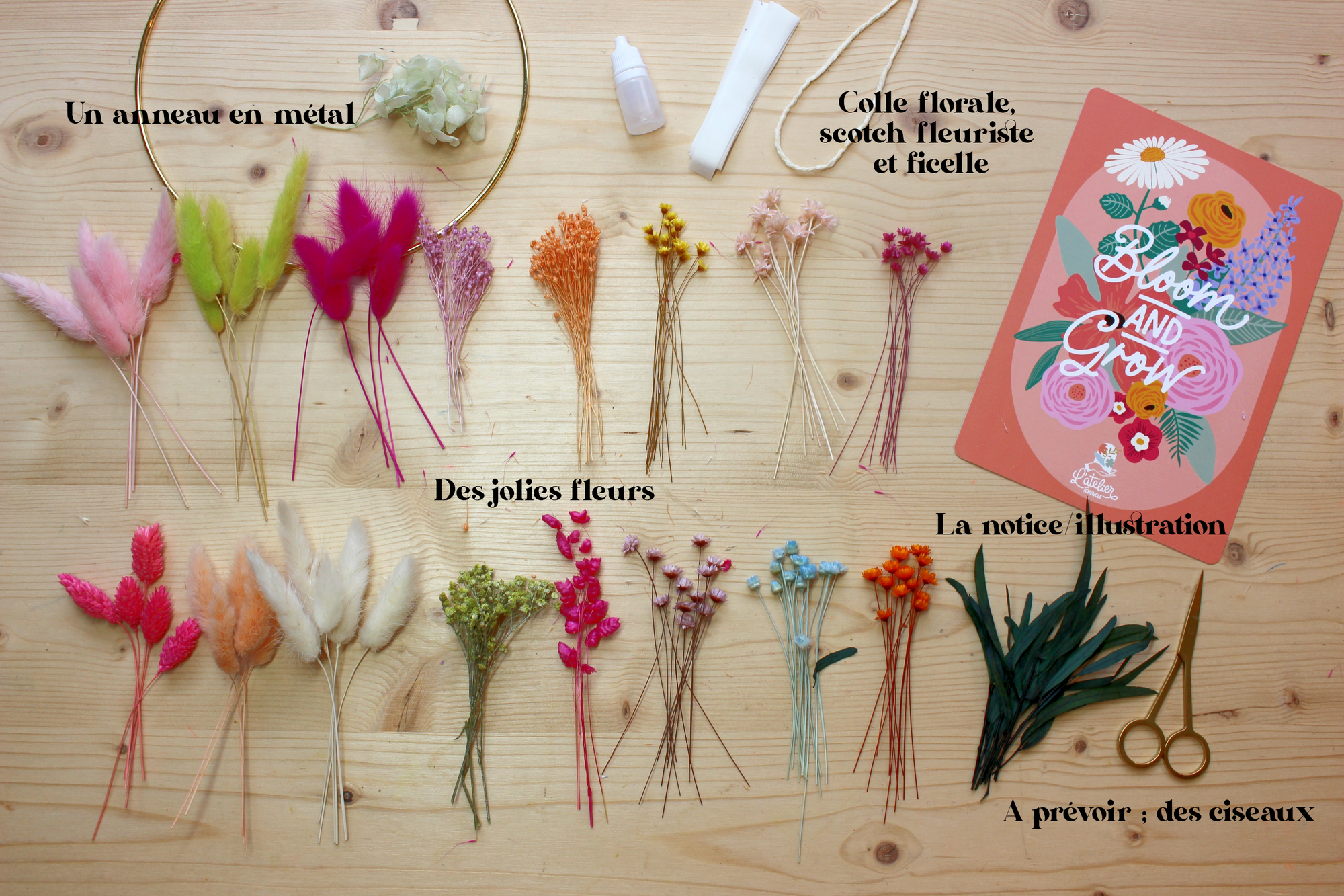 Kit de Couronne de fleurs séchées - Atelier Tchungle