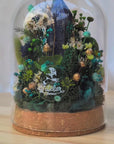 Dôme de fleurs séchées avec cristal