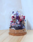 Dôme de fleurs séchées avec cristal