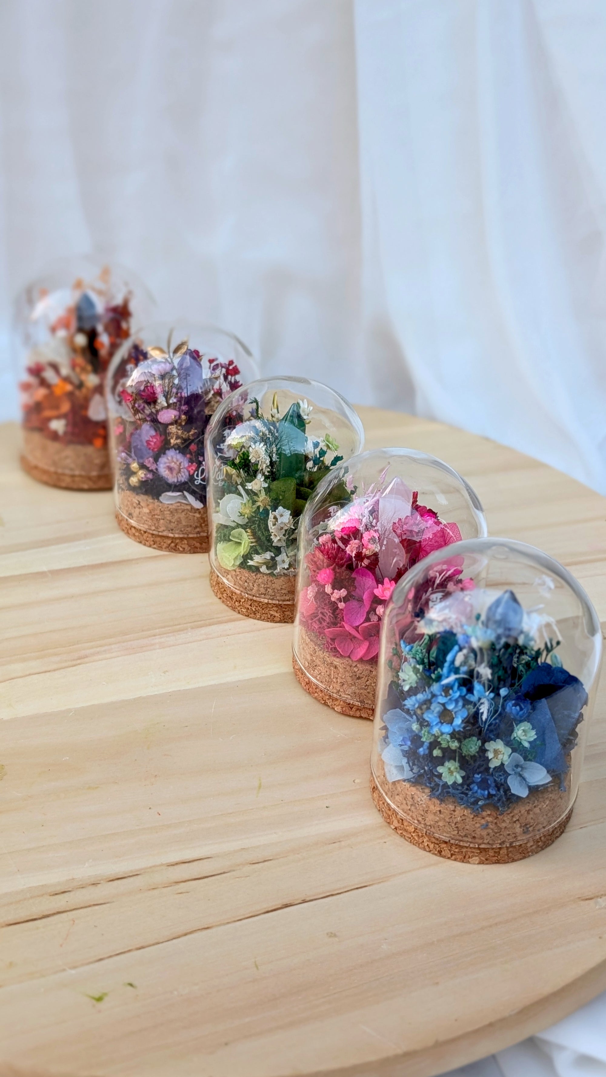 🌻 Atelier Cloche de Fleurs Séchées - avec ou sans cristal, taille S ou M 🌻