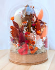 Dôme de fleurs séchées avec cristal
