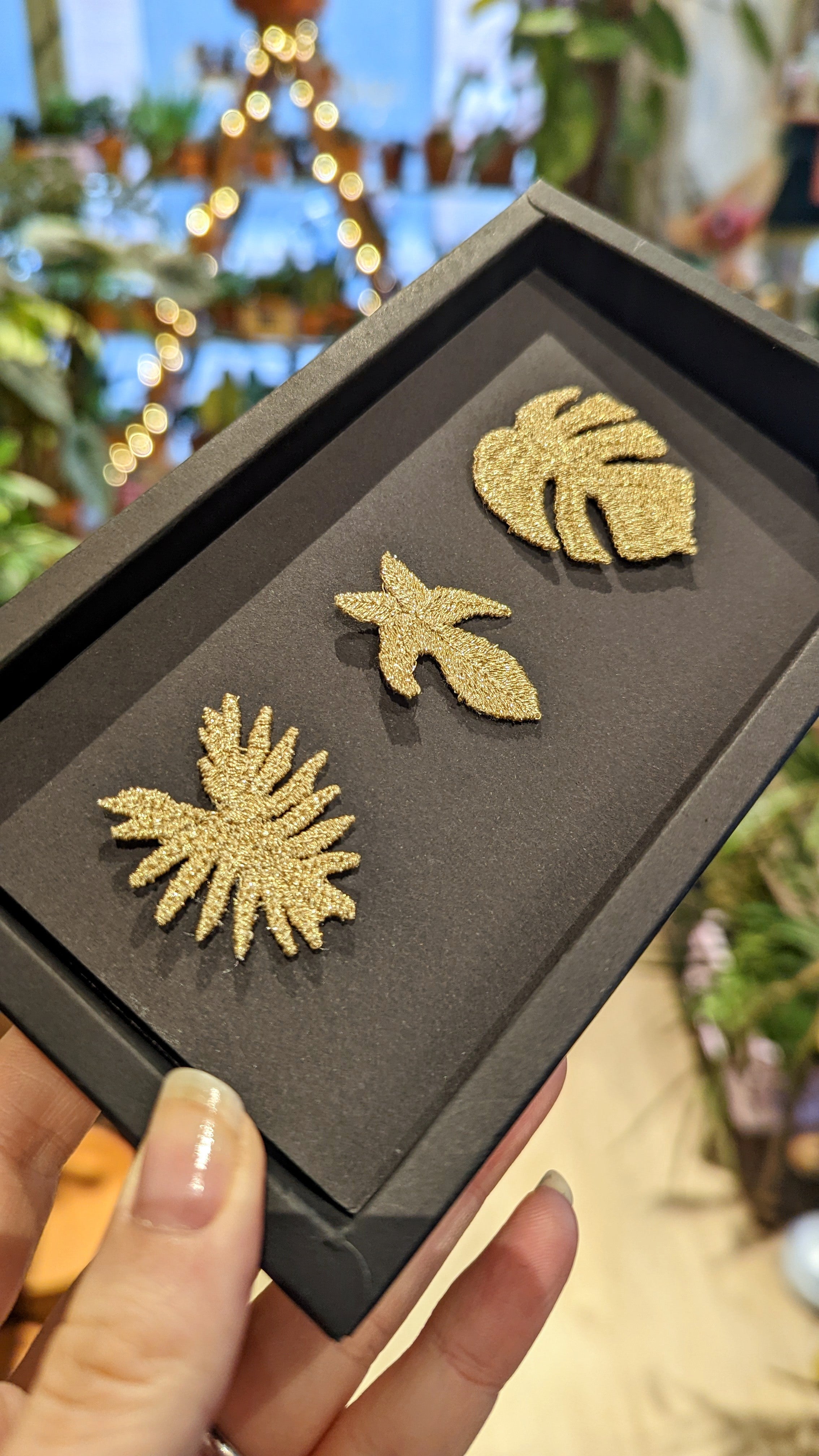 Botanopia │Trio of embroidered golden pins