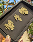 Botanopia │Trio of embroidered golden pins